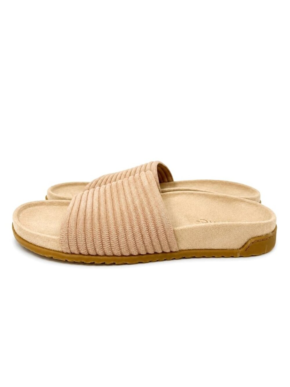 Vionic Evie Supportive Ribbed Knit Slide Sandal Rugby Tan Women 7.5 Arch Support - Picture 7 of 8